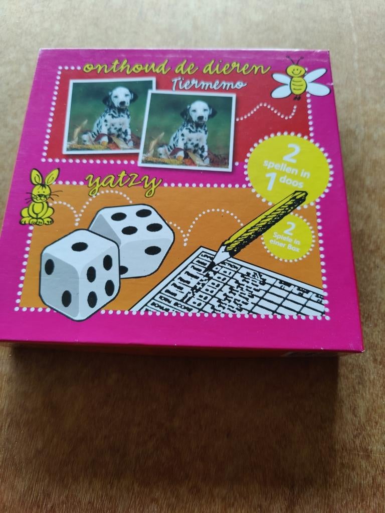 Dieren memory en yahtzee spel, Hobby en Vrije tijd, Gezelschapsspellen | Overige, Ophalen of Verzenden, Zo goed als nieuw