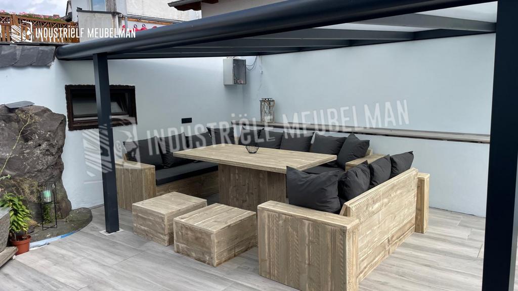 Steigerhouten Lounge Hoekbank Tuinmeubelen Loungeset Tuinset, Verzenden, Steigerhout, Nieuw, Eettafel