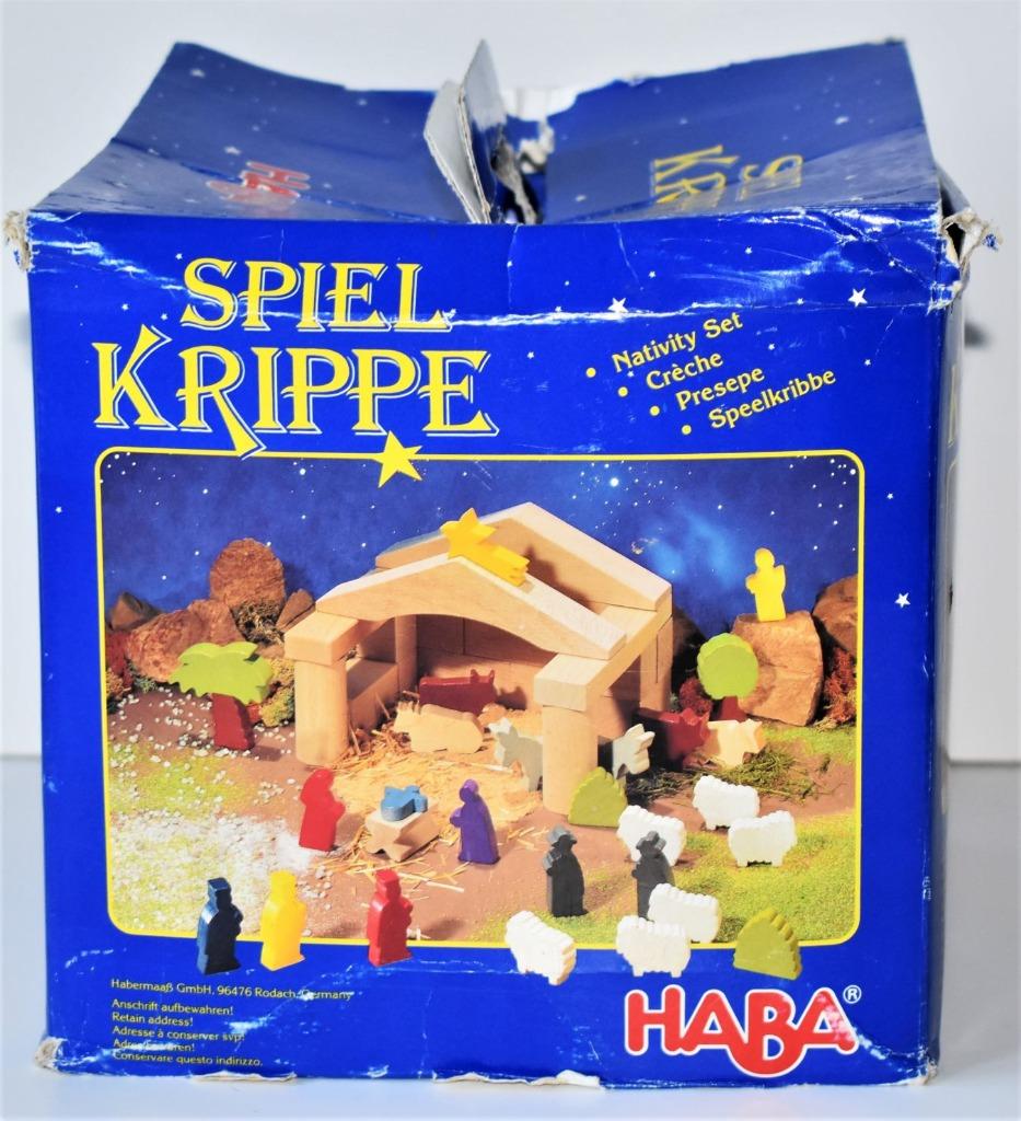 Haba : kerstkribbe - kerststal in natuurlijk hout, +2 jr, Diversen, Ophalen of Verzenden, Zo goed als nieuw