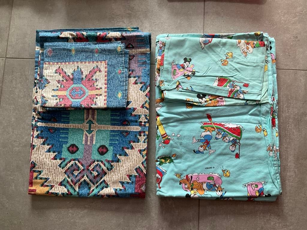 Overtrek + sloop + hoeslaken 1persoon flanel en katoen, Huis en Inrichting, Slaapkamer | Beddengoed, Ophalen, Gebruikt, Dekbedovertrek