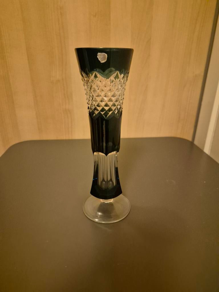 Petit vase cristal Val Saint Lambert bicolor, Enlèvement ou Envoi