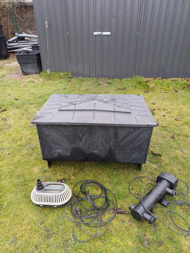 Installation complète du bassin, filtre à 3 compartiments, U, Enlèvement