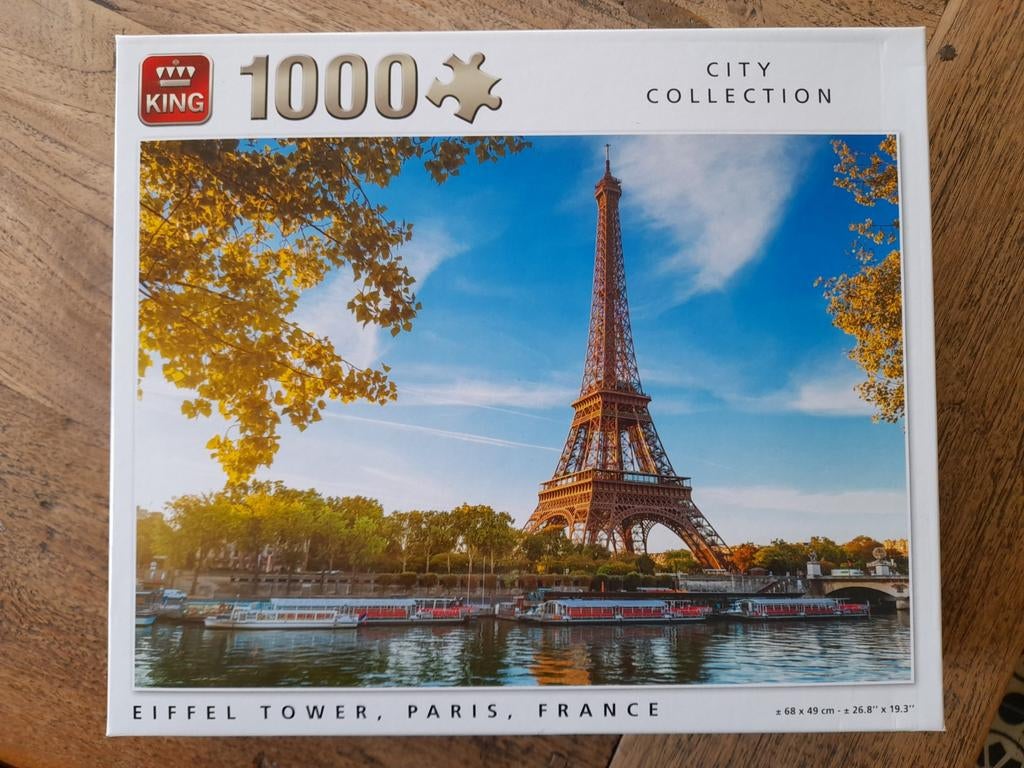Puzzel King 1000 stuks: Eiffel Tower France, Ophalen of Verzenden