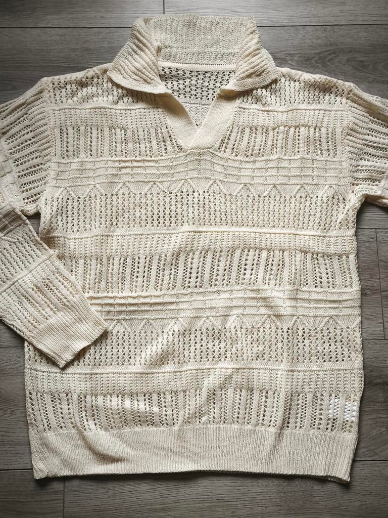 Pull en maille ajourée, Neuf, Sans marque, Enlèvement ou Envoi, Beige