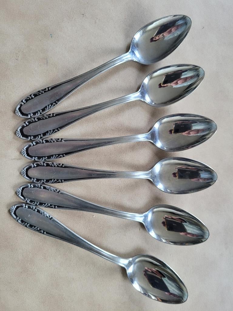 6 roestvrijstalen koffielepels. Carlinox, Verzenden