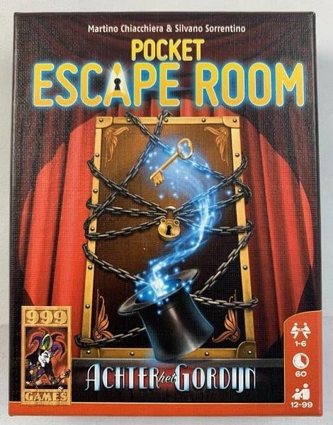 Jeu Escape Room Pocket Behind The Curtain - Complete NL, 1 ou 2 joueurs, Envoi, Comme neuf, 999 Games