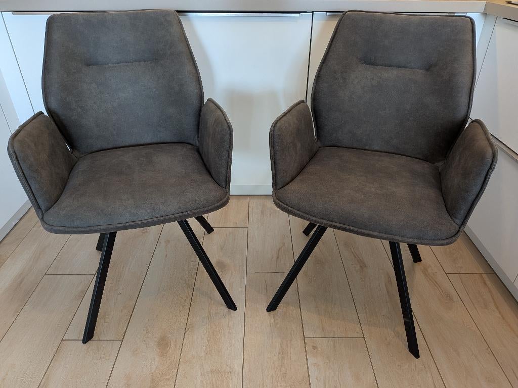 Ensemble de 2 chaises neuves de salle à manger, Maison & Meubles, Chaises, Neuf, Deux, Métal, Tissus, Autres couleurs, Enlèvement