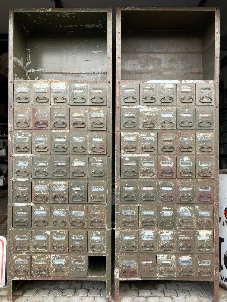 Vintage industriële metalen ladekasten, Huis en Inrichting, Kasten | Ladekasten, Ophalen, Gebruikt