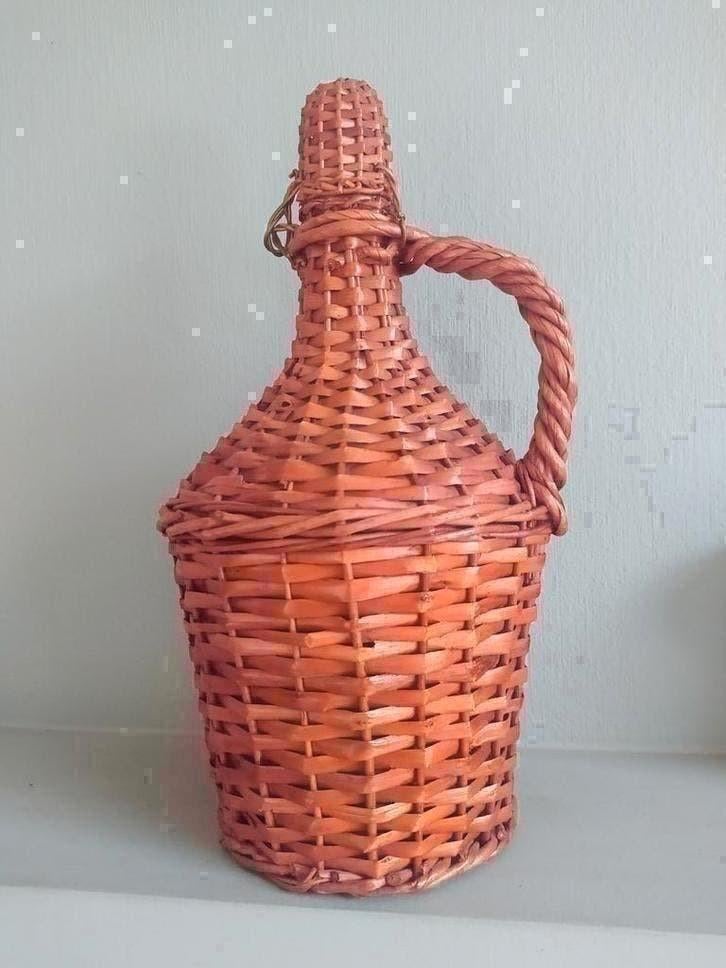 Karaf in rotan omhulsel, Verzamelen, Ophalen of Verzenden