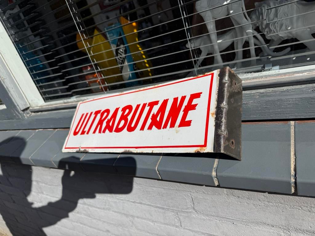 Ultrabutane emaille reclamebord 1952, Antiek en Kunst, Ophalen of Verzenden