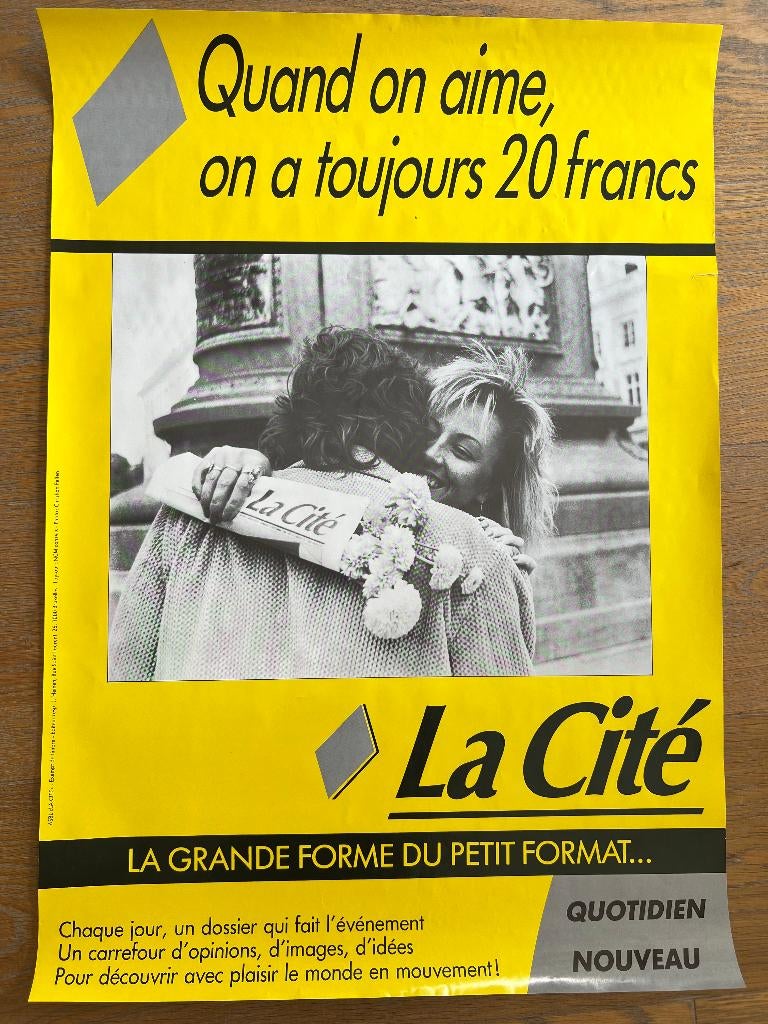 Affiche publicitaire Journal La Cité, Collections, Enlèvement