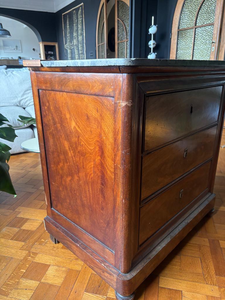 Vintage commode – massief hout & marmer – mooie patine, Antiek en Kunst, Antiek | Meubels | Kasten, Ophalen