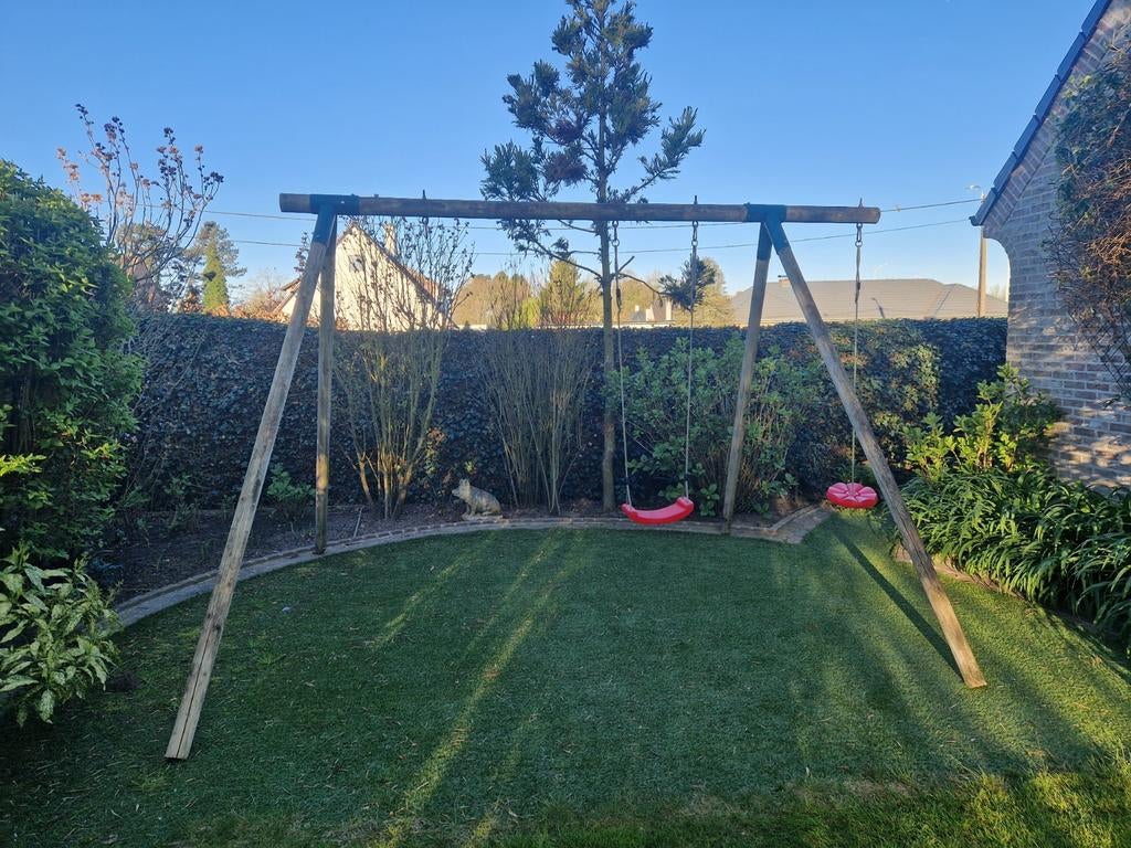 Houte schommel met 2 schommels en slingertouw, Ophalen, Gebruikt, Schommel