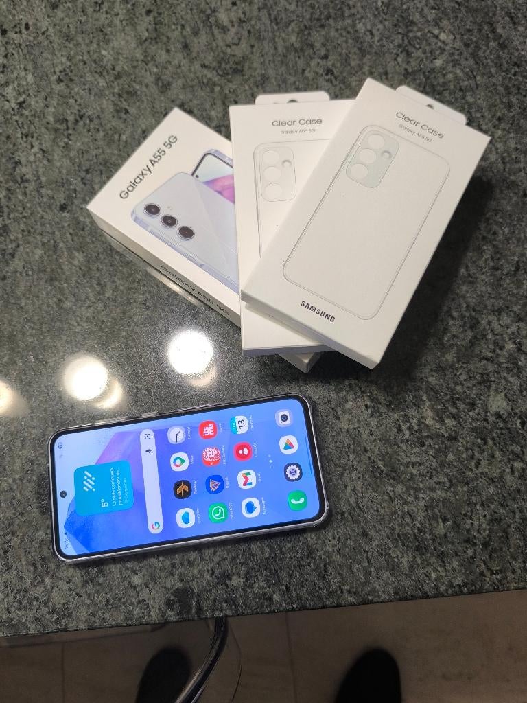 Samsung Galaxy A55 5G + Clear Case Samsung, Télécoms, Téléphonie mobile | Samsung, 10 mégapixels ou plus, Enlèvement ou Envoi