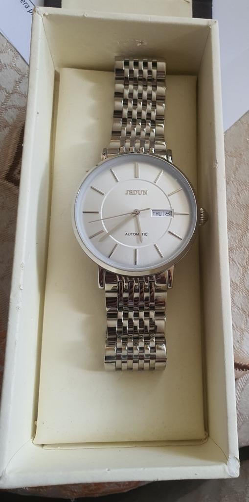 JSDUN MONTRE BRACELET EN ACIER MASSIF POUR HOMME, Enlèvement, Acier, Acier