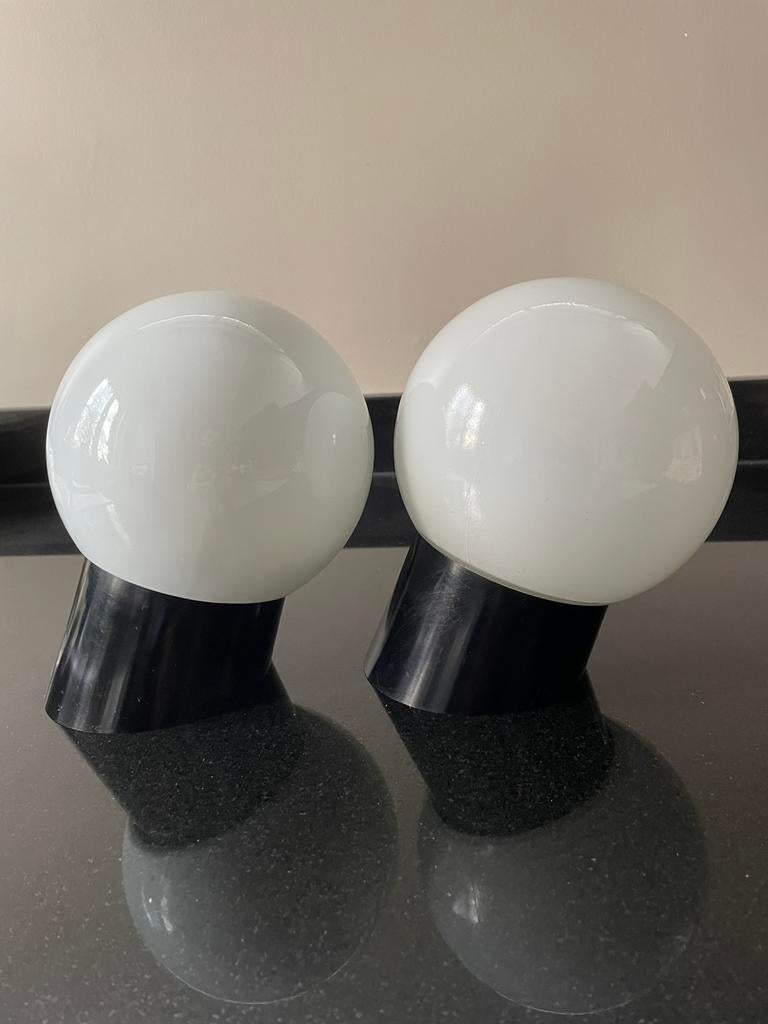 2 appliques murales vintage, Enlèvement, Utilisé, Verre, Vintage