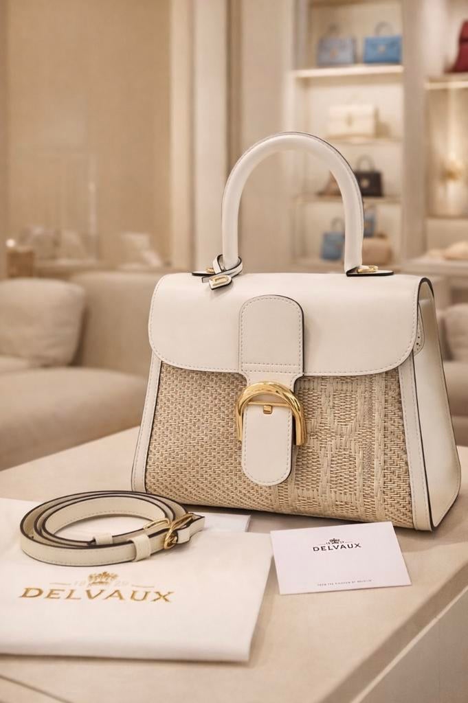 Authentieke Delvaux Brillant pm Illusion Jacquard Ivory, Ophalen, Zo goed als nieuw