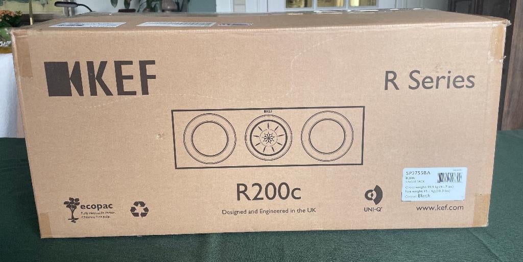 KEF R200c Center Speaker - Topklasse Geluid (zwart), Comme neuf, Enlèvement, 120 watts ou plus, Haut-parleur central