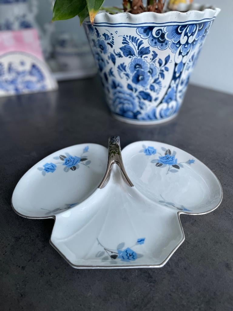 Antieke driedelige serveerschaal, Antiek en Kunst, Ophalen