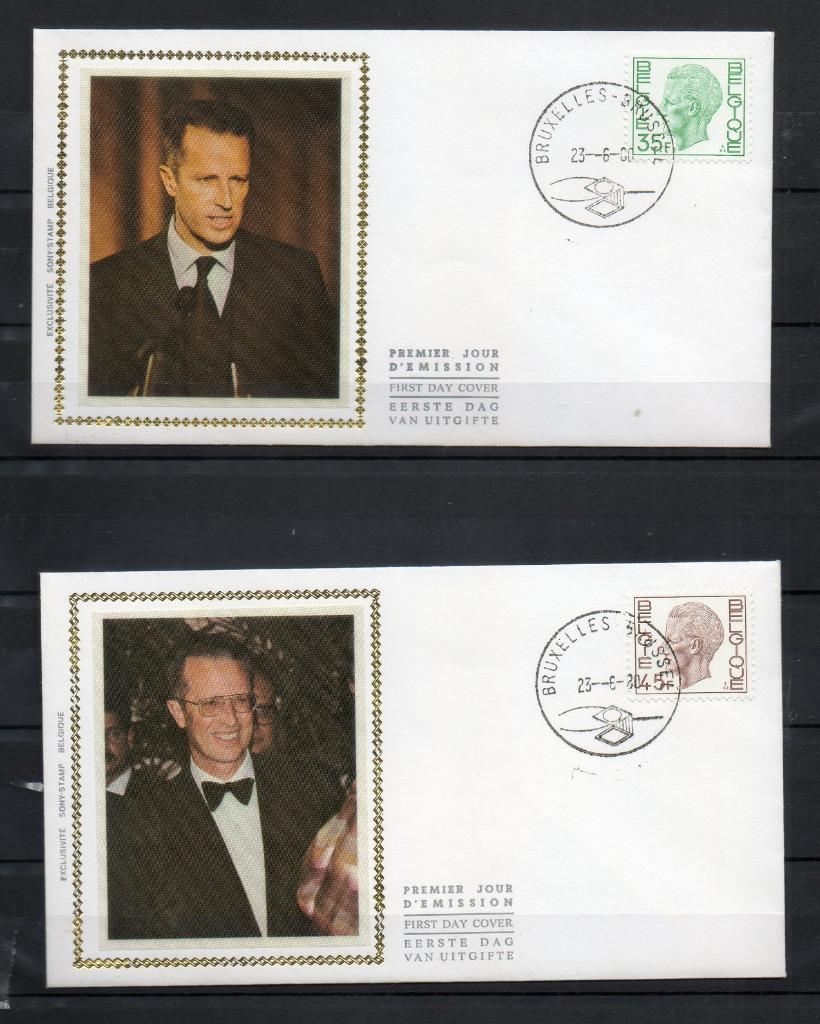 Année 1980 : FDC 1984-1985 soie - S.M. le Roi Baudouin Elstr, Ophalen of Verzenden