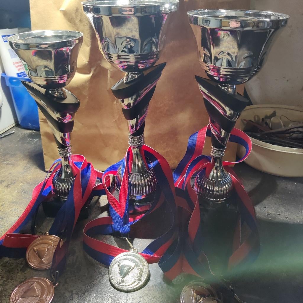 3 bekers, trofeeën, Ophalen of Verzenden, Zo goed als nieuw