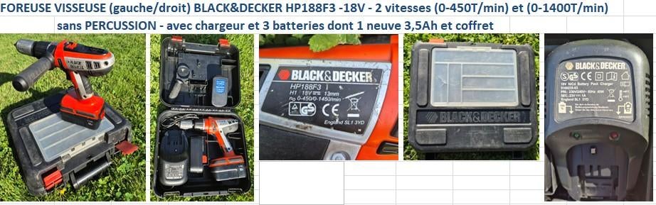 Visseuse Black & Decker 18V, Ophalen