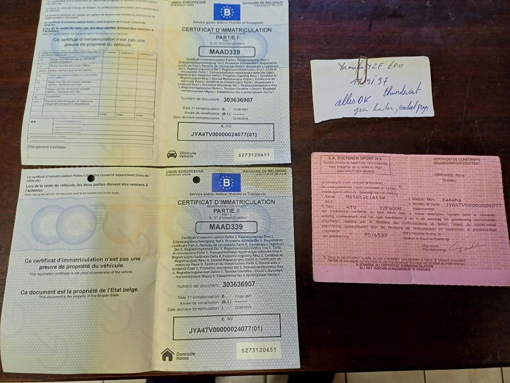 yamaha yzf 600 thundercat van '97 documenten, Motoren, Onderdelen | Yamaha, Ophalen of Verzenden, Gebruikt