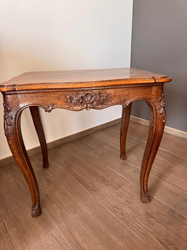 Magnifique table d'appoint en chêne, Enlèvement, Comme neuf, Carré, Bois