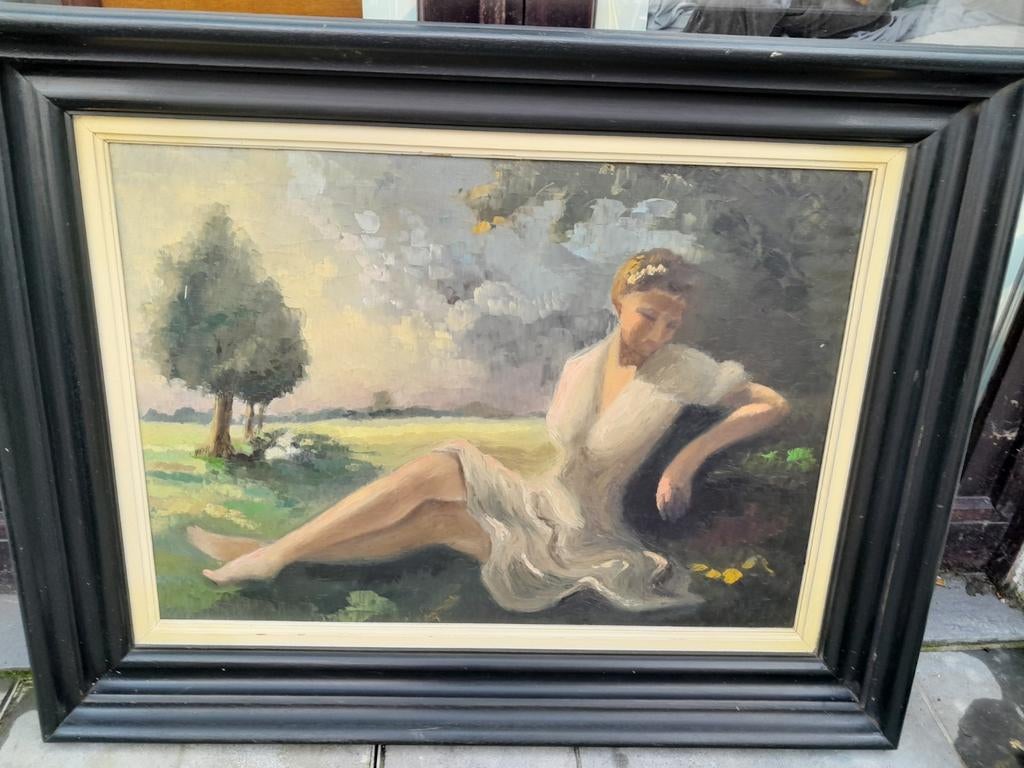 MOOI GROOT IMPRESSIONISTISCH WERK JULES DEMEULEMEESTER, Antiek en Kunst, Ophalen of Verzenden