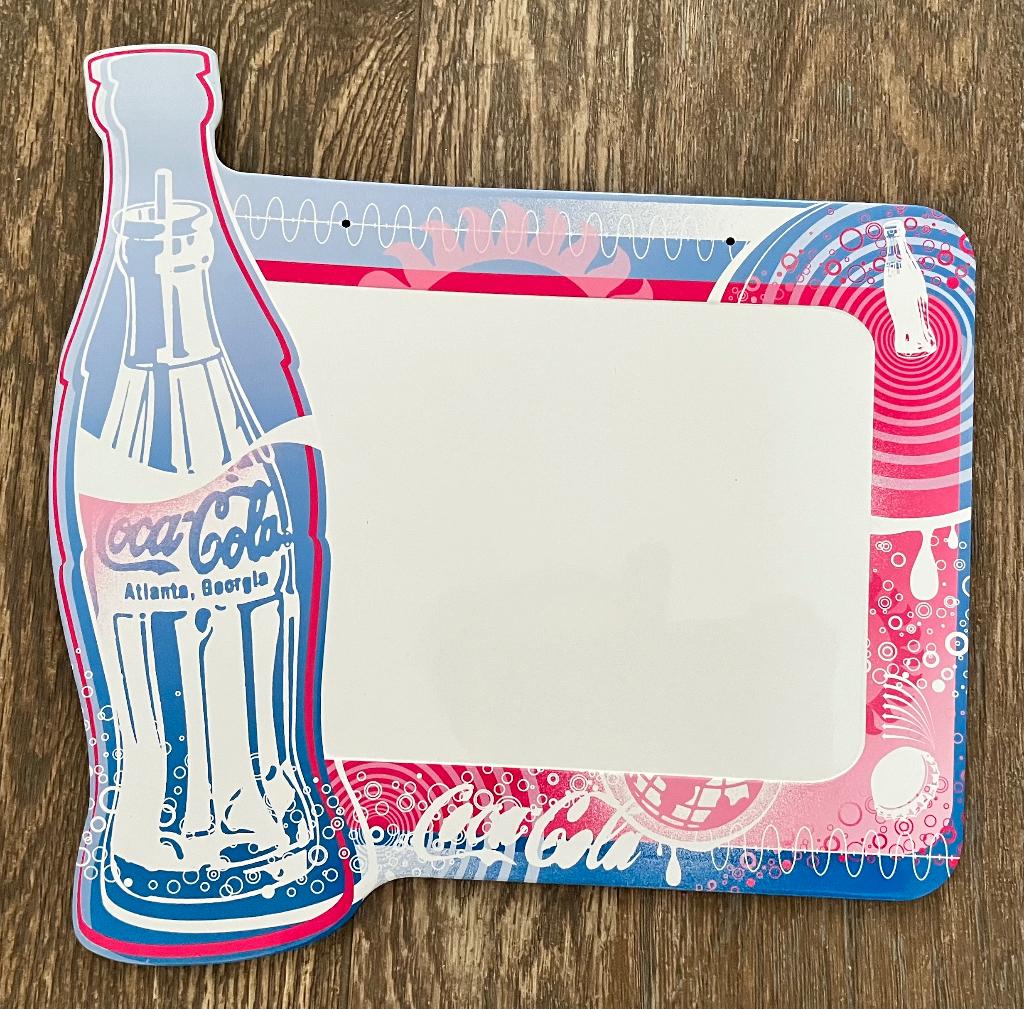 Coca Cola bord - reclamebord - schrijfbord 26,5 x 26cm, Ophalen, Nieuw, Reclamebord