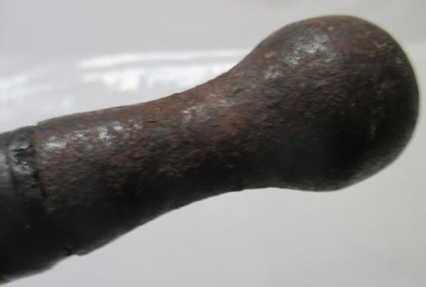 antieke zware wandelstok wapenstok ijzeren bol handvat ws2, Antiek en Kunst, Curiosa en Brocante, Verzenden