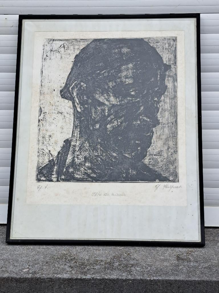 eau forte epreuve d artiste mineur signe georges higuet, Ophalen of Verzenden