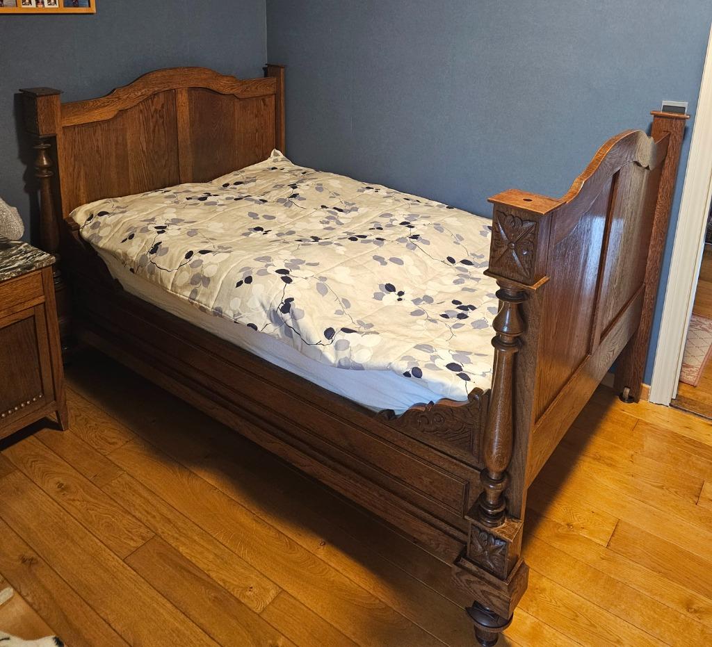 Art deco bed - oud bed - antiek bed, Huis en Inrichting, Slaapkamer | Bedden, Ophalen