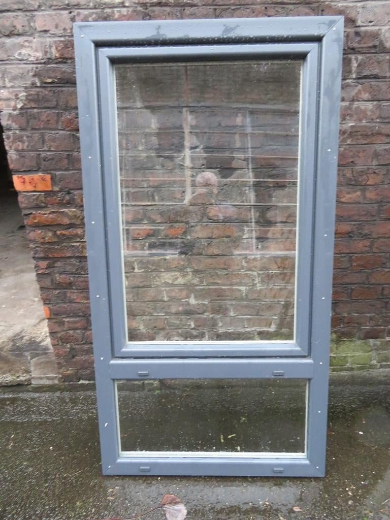 Fenêtre PVC Anthracite, Double vitrage, 160 cm ou plus, Comme neuf, Fenêtre de façade ou Vitre