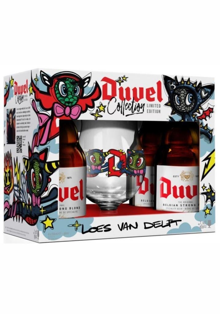 Édition limitée en verre Duvel Loes van Delft+ 4 x Duvel, Collections, Marques de bière, Enlèvement ou Envoi, Neuf, Duvel