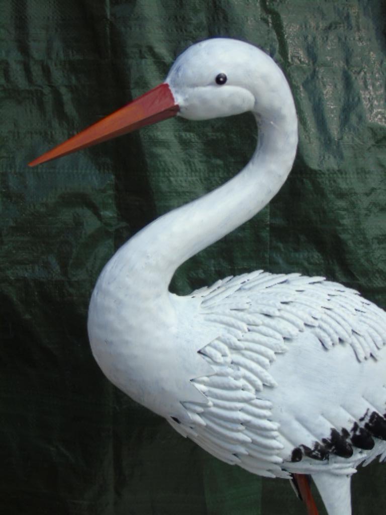 un oiseau cigogne en fer forgé pat couleurs, Enlèvement, Neuf, Métal, Animal