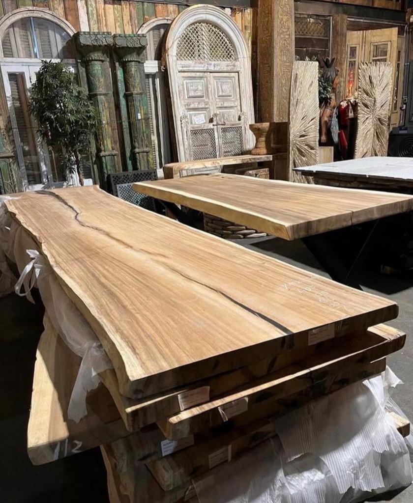 Partij suar boomstamtafels tafelbladen, Jardin & Terrasse, Poteaux, Poutres & Planches, Comme neuf, Enlèvement ou Envoi