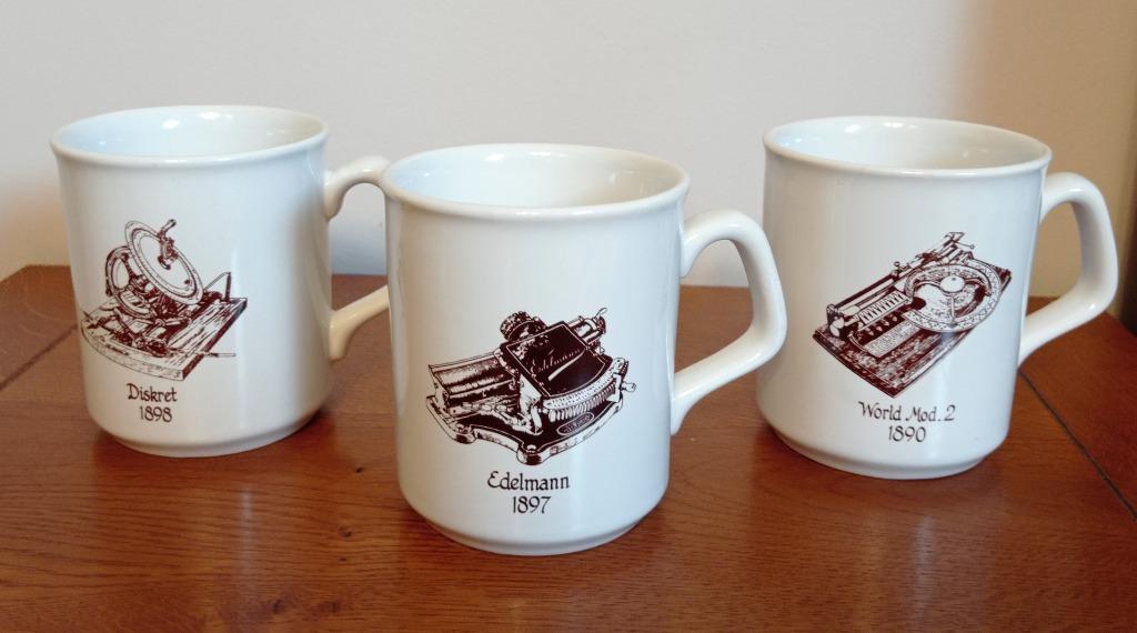3 tassen met afbeeldingen van oude schrijfmachines, Ophalen of Verzenden, Nieuw