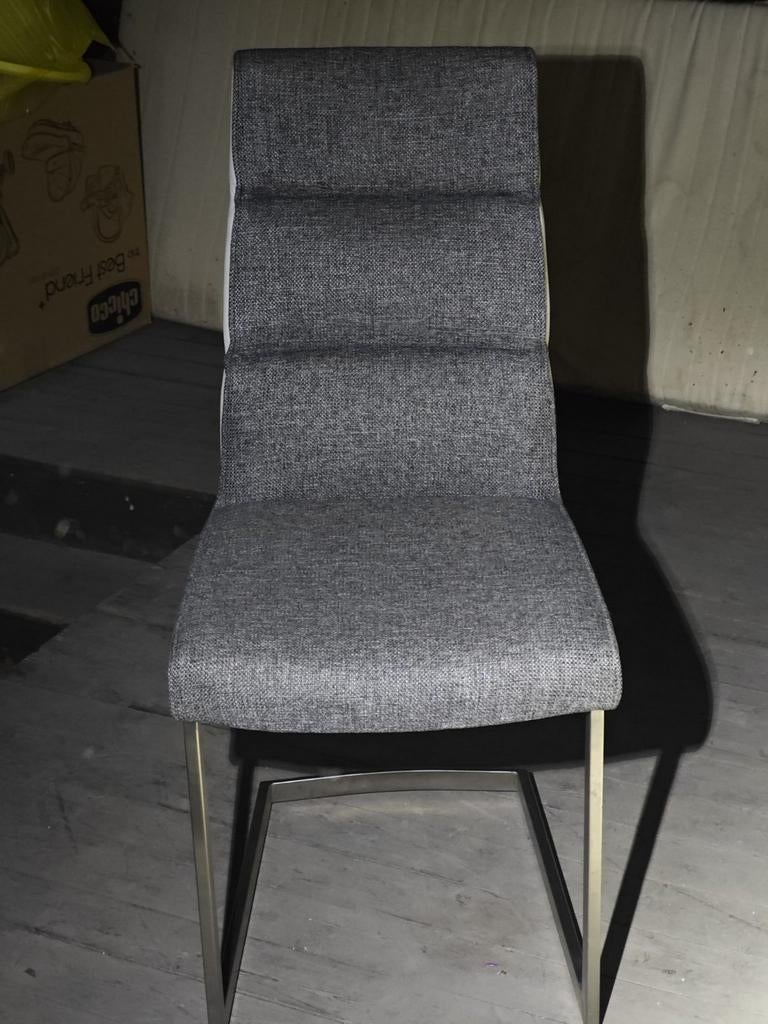 Lot de 4 chaises de salle a manger, Maison & Meubles, Enlèvement, Gris, Tissus