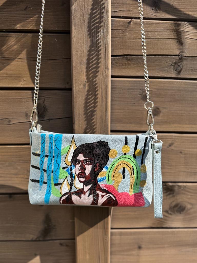 Gorgeous hand painted blue bag, Overige merken, Blauw, Nieuw, Ophalen of Verzenden