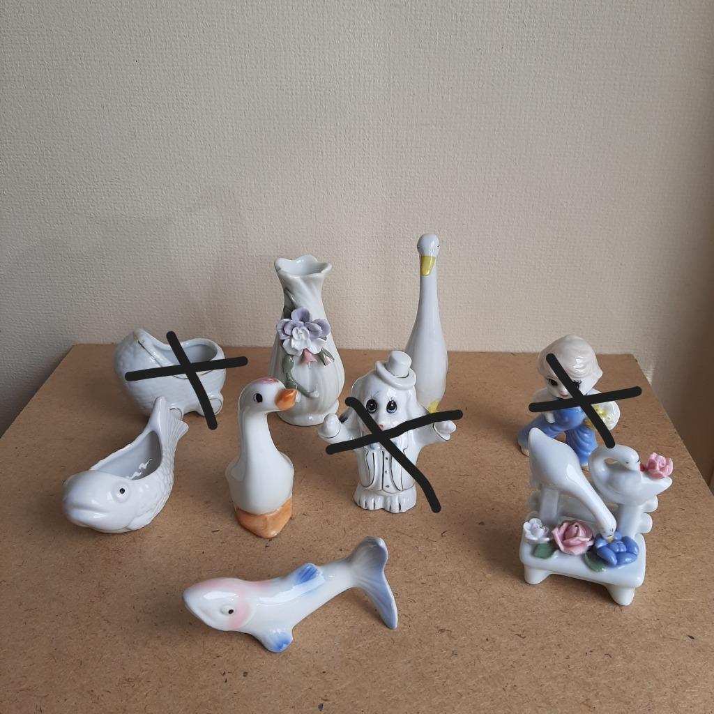 Witte beeldjes, Verzamelen, Beelden en Beeldjes, Dier, Ophalen of Verzenden