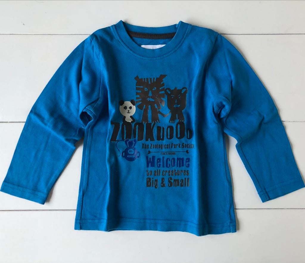 longsleeve Filou & Friends 104 panda blauw, Gebruikt, Filou & Friends, Ophalen of Verzenden, Shirt of Longsleeve