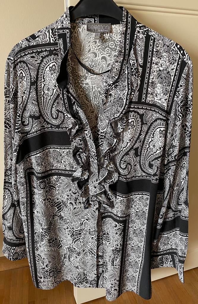 Damesblouse Ulla Popken, Zwart, Maat 42/44 (L), Ulla Popken, Ophalen of Verzenden