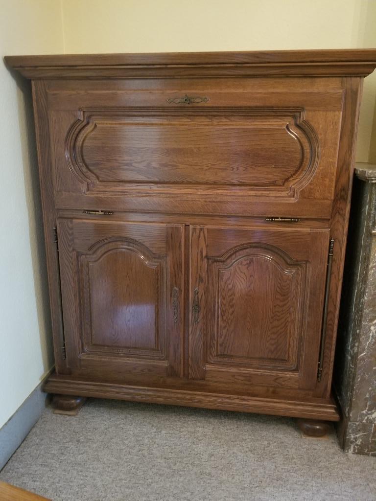 meuble bar chêne, Maison & Meubles, 120 à 170 cm, Comme neuf, Enlèvement, Chêne