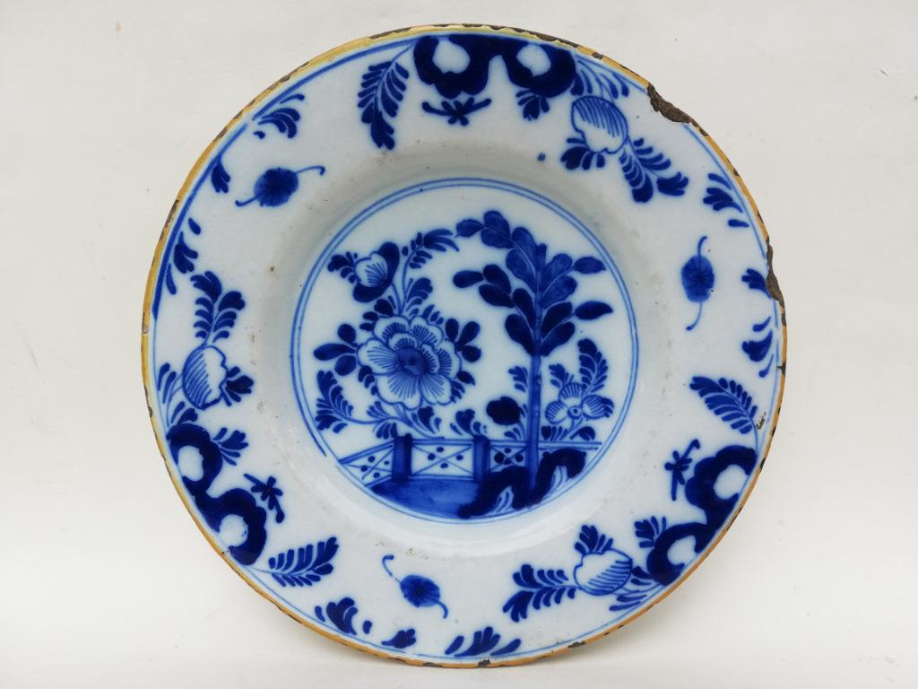 Mooi bord in faience - chinoiserie decor - Delft - 18de eeuw, Antiek en Kunst, Antiek | Keramiek en Aardewerk, Ophalen of Verzenden