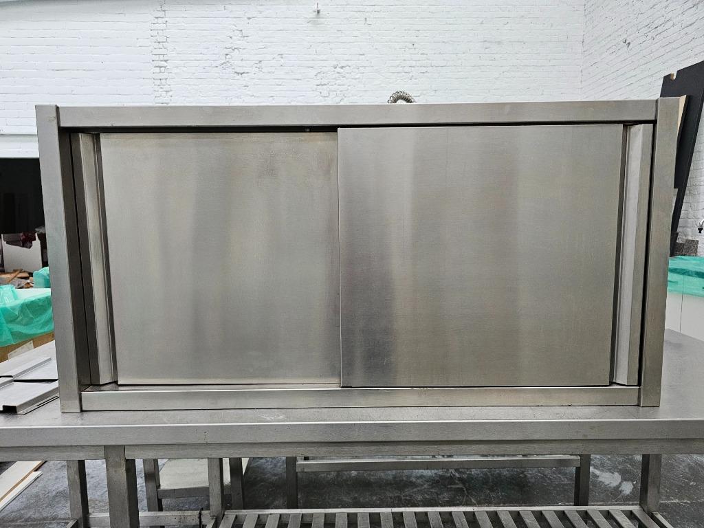 Inox / RVS ophangkast 120 x 60 x 40 cm met roldeuren, 25 à 50 cm, Moins de 100 cm, 100 à 150 cm, Enlèvement