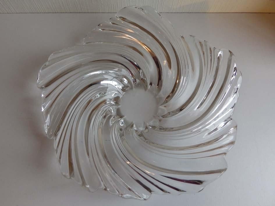 Grote Decoratieschaal in Kristalglas., Ophalen, Zo goed als nieuw, Rond, Schaal