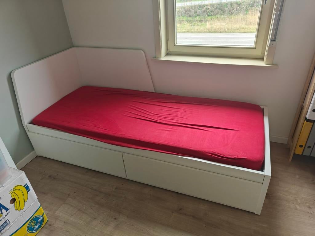 Uitschuifbaar eenpersoonsbed met lades (FLEKKE / IKEA), Maison & Meubles, Enlèvement