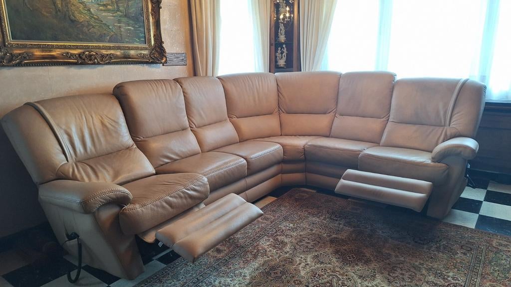 Hoeksalon met ingebouwde relaxzetels, Enlèvement, Utilisé, Cuir