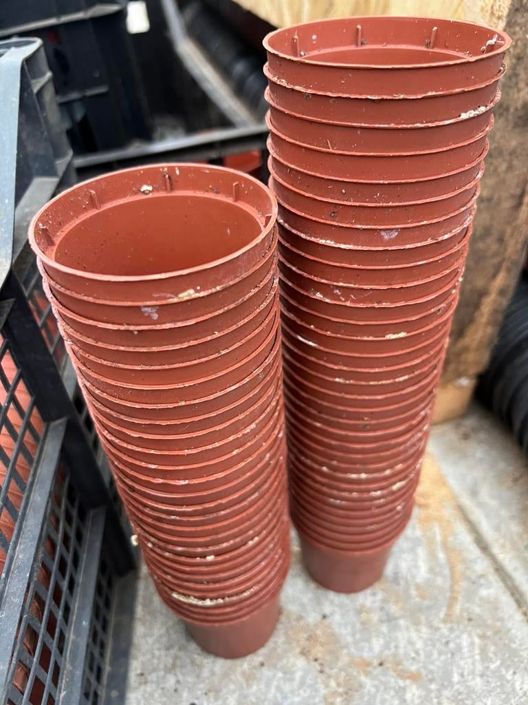 bloempotten kweekpotten plantpotten 7 x 6 cm, Jardin & Terrasse, Enlèvement ou Envoi, Moins de 25 cm, Rond, Comme neuf